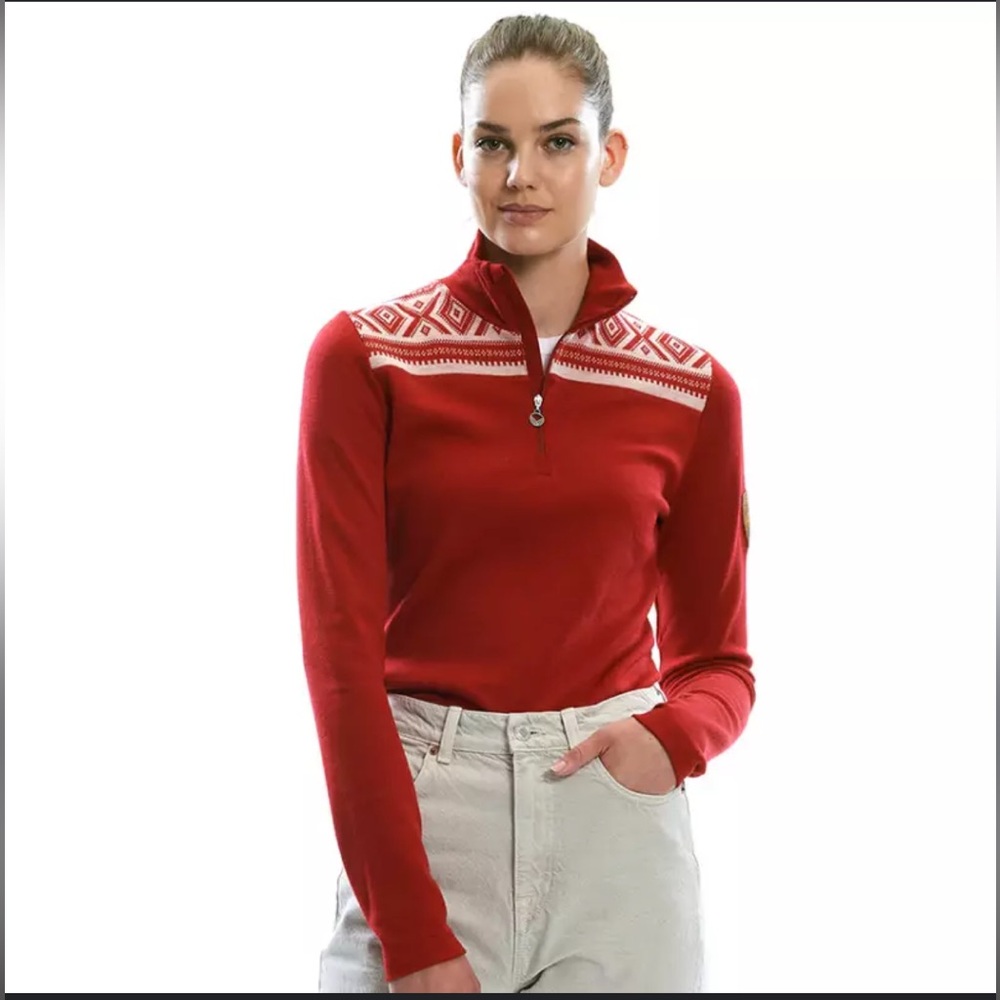 DALE OF NORWAY Women’s Cortina Superfine Wool Sweater 2026 red/white Nordic, Med